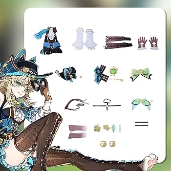 Amazon.co.jp: 原神 綺良々 コスプレ衣装 ウィッグ＋尻尾＋帽子